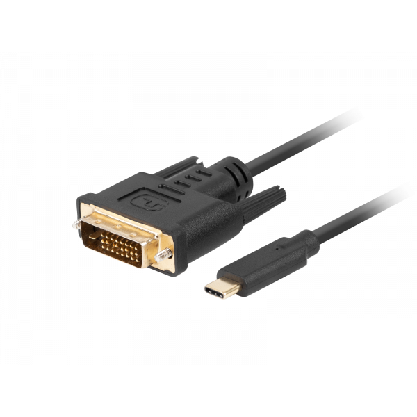 Kabel adapter Lanberg USB-C(M) - DVI-D(24+1) 3m czarny -7070277