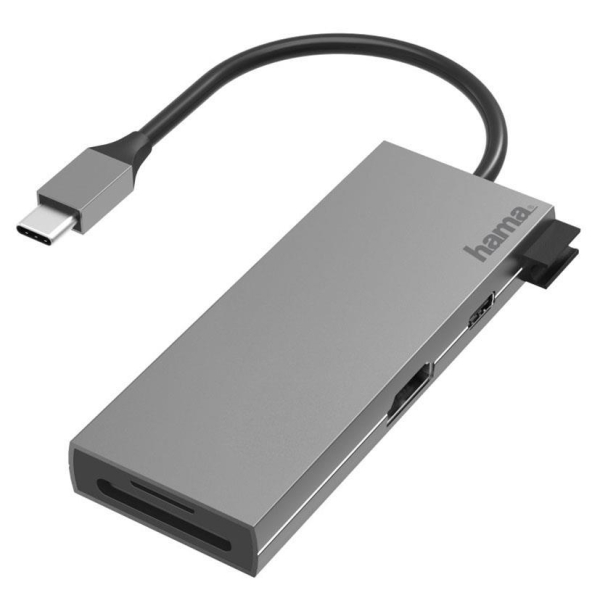 Hub USB Hama multiport USB-C 2xUSB-A 3.2,1xTYP-C,1xHDMI + czytnik