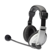 Słuchawki z mikrofonem DIGITUS 2x mini jack 3,5mm, pilot na kablu 1,8m
