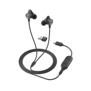Słuchawki z mikrofonem Logitech Zone Wired Earbuds UC czarne