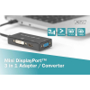 Kabel adapter DIGITUS 3w1 mini DisplayPort 4K 30Hz/1080p 60Hz miniDP/HDMI(UHD)+DVI-I+VGA(FHD) M/Ż 0,2m-7841095
