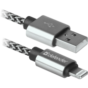 Kabel USB Defender USB-LIGHTNING 1m 2,1A biało-czarny