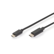 Kabel USB 2.0 DIGITUS HighSpeed Typ USB C/microB M/M czarny 3m