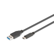 Kabel USB 2.0 DIGITUS HighSpeed Typ USB A/USB C M/M czarny 1,8m