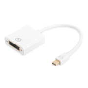 Kabel adapter DIGITUS mini DisplayPort 1080p 60Hz FHD Typ miniDP/DVI-I (24+5) M/Ż biały 0.15m