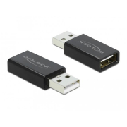 Adapter Delock USB-A - USB-A F/M 2.0 Data Blocker czarny