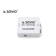 Adapter/Konwerter VGA Savio CL-110 VGA (F)+minijack(F) - HDMI A/F Full HD/1080p 60Hz