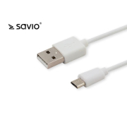 Kabel USB 2.0 Savio CL-123 USB A (M) - micro USB B (M) 2,1A, 1m, biały