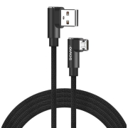 Kabel USB SAVIO CL-161, USB A (M) - Micro USB (M), 1m, kątowy, dwustronny, oplot nylonowy