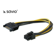 Kabel zasilający Savio AK-20 SATA 15 pin M - PCI Express 6 pin M