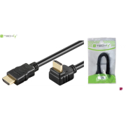 Kabel HDMI Techly HDMI/HDMI V1.4 M/M Ethernet, Kątowy, 5m, czarny
