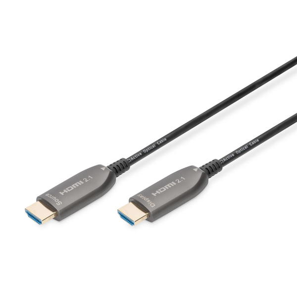 Kabel DIGITUS połączeniowy hybrydowy AOC HDMI 2.1 Ultra High Speed 8K60Hz UHD HDMI A/HDMI A M/M czarny 20m
