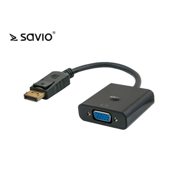 Kabel adapter Savio CL-90/B DisplayPort M - VGA F worek