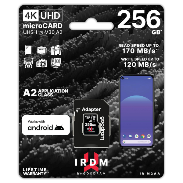 Karta pamięci microSDHC GOODRAM 256GB IRDM-A2 UHS + adapter-7858301