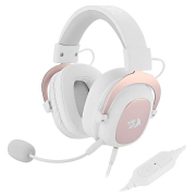 Słuchawki z mikrofonem Redragon Zeus White H510W gamingowe biało-różowe