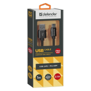 Kabel USB Defender AM-micro BM 1m 2,1A czarny
