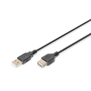 Przedłużacz USB 2.0 DIGITUS A/M - A/Ż, 1,8m, czarny