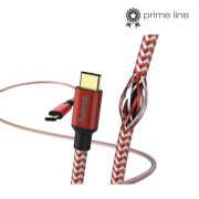 Kabel USB 2.0 Hama Data "Reflected", USB Type-C - USB Type-C 1,5m, czerwony