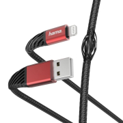 Kabel USB 2.0 Hama "Extreme" USB A (M) - Lightning (M), 1,5m, czarno-czerwony