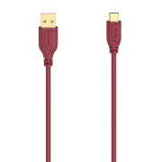 Kabel Hama USB-C - USB 2.0 A Flexi-Slim 0,75m czerwony