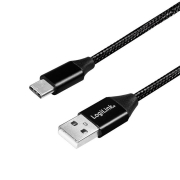 Kabel USB 2.0 LogiLink CU0139 USB A - USB-C, M/M, czarny, 0,3m