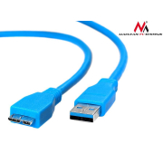Kabel USB 3.0 Maclean MCTV-736 USB 3.0 A (M) - Micro USB 3.0 B (M) niebieski, 1m