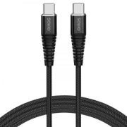 Kabel USB Typ C Savio CL-159 USB TYP C – USB TYP C 100W, 3A, QC, PD, 1m, czarny