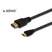Kabel HDMI-miniHDMI Savio CL-09 1,5m, czarny, złote końcówki v1.4 high