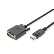 Kabel adapter DIGITUS DisplayPort z zatrzaskiem 1080p 60Hz FHD Typ DP/DVI-D (24+1) M/M 5m