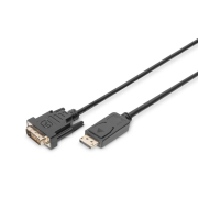 Kabel adapter DIGITUS DisplayPort z zatrzaskiem 1080p 60Hz FHD Typ DP/DVI-D (24+1) M/M 3m