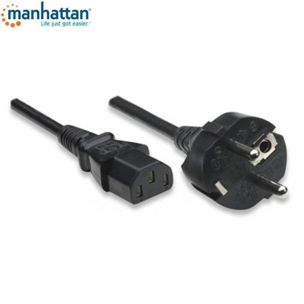 Kabel zasilający Manhattan PC 3m, czarny