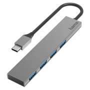 Hub USB 3.0 Hama Premium 1:4 USB-C - 4x USB-A antracytowy