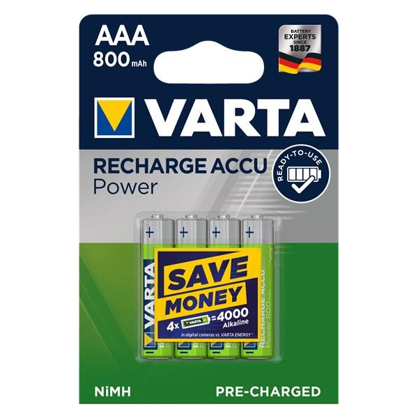 Zestaw akumulatorków AAA VARTA Ready2Use 56703101404 (800mAh ; Ni-MH)