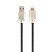 Kabel USB 2.0 (AM/8-pin lightning M) 2m oplot gumowy czarny Gembird