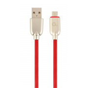 Kabel USB 2.0 (AM/microUSB M) 2m oplot gumowy czerwony Gembird