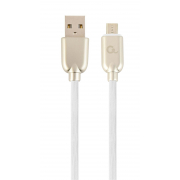 Kabel USB 2.0 (AM/microUSB M) 2m oplot gumowy biały Gembird