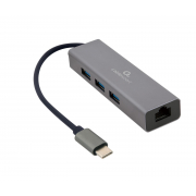 Adapter USB-C/RJ45 + Hub USB 3.0 Gembird