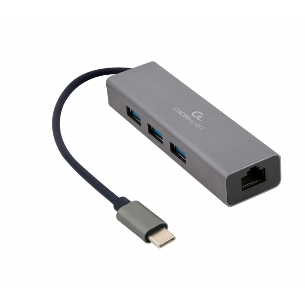 Adapter USB-C/RJ45 + Hub USB 3.0 Gembird